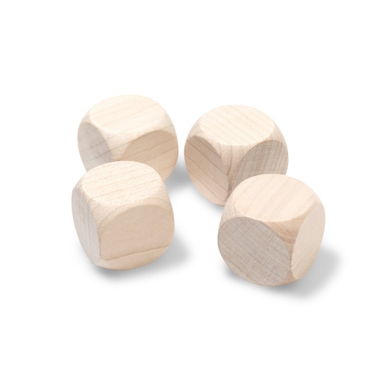 Wooden dice, untreated