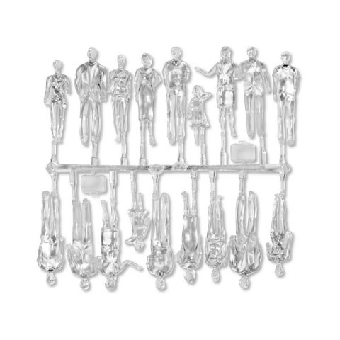 Hermoli detailed model figures, transparent, 1:100 2 x 10 different pedestrians in standing positions