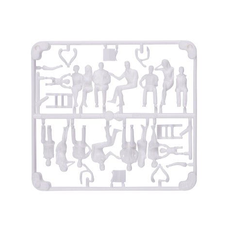 Hermoli Detail-Figuren, unbemalt, weiß, 1:50 10 x 8 versch. Passanten, sitzend (02.50311.80)