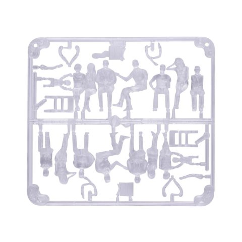 Detalles de figuras Hermoli, transparente, 1:50 2 x 8 diferentes transeúntes, sentados (02.50310.15)