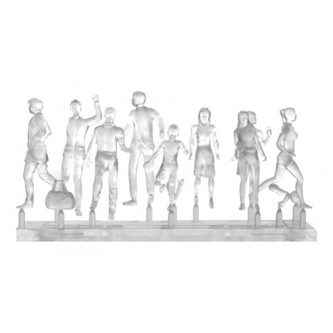 Detalles de figuras Hermoli, transparente, 1:50 2 x 9 diferentes Pasajeros, de pie (02.50210.18 )