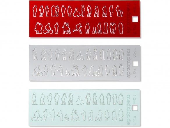 Acrylic silhouette figures, laser cut, 1:200