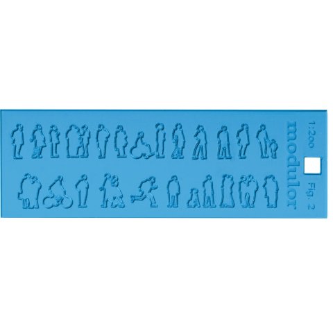 Silhouettes in vetro acrilico, taglio laser 1:200 style 2 figures, 25 units, light blue