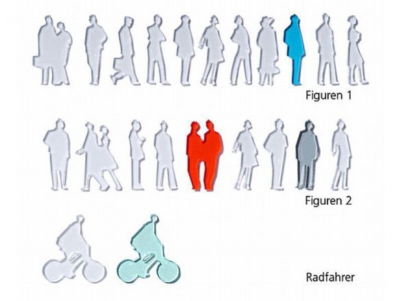 Acrylglas Silhouetten-Figuren, gelasert, 1:100