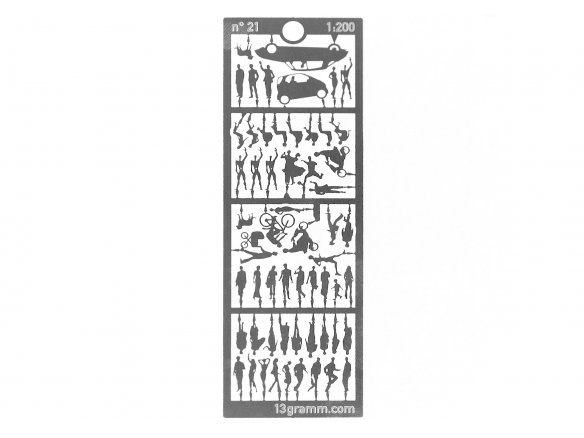 Edelstahl Silhouetten-Figuren, 1:200