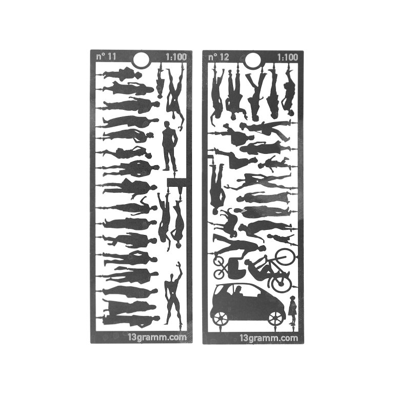 Stainless steel silhouette figures, 1:100