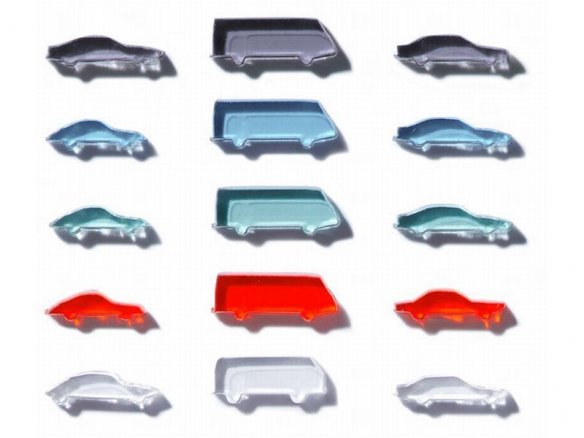 Acrylic vehicles, laser cut, 1:500