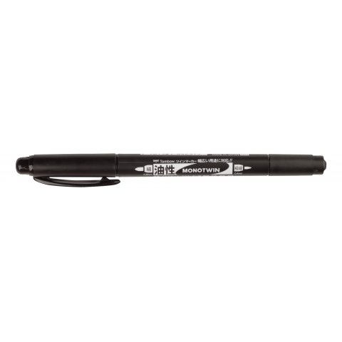 Tombow Mono Twin permanent marker pen, black, fine and broad