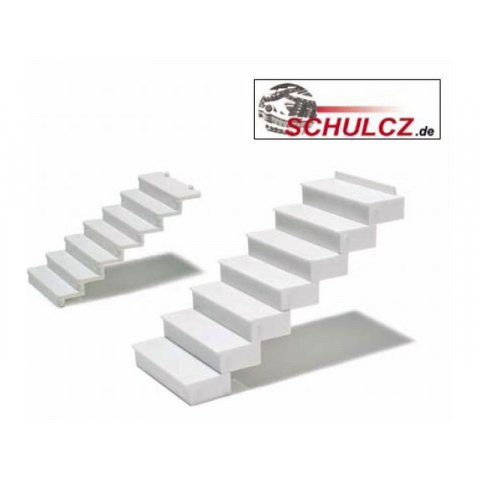 Gerade Treppenstufen 35° Polystyrol, weiß 1:50, 15 Stufen (b=20 mm)