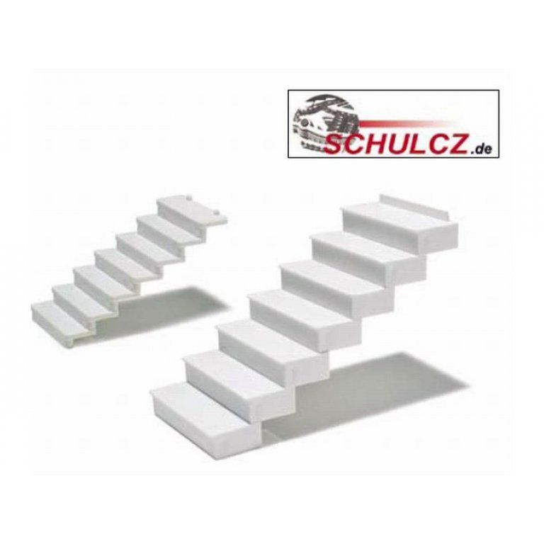 Straight stairs 35°, polystyrene, white