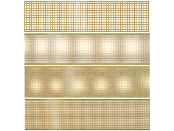 Chapa de latón, perforación cuadrada, grab. ácido