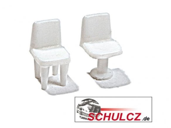 Chairs, white, 1:100