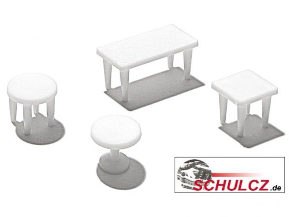 Tables, white, 1:100