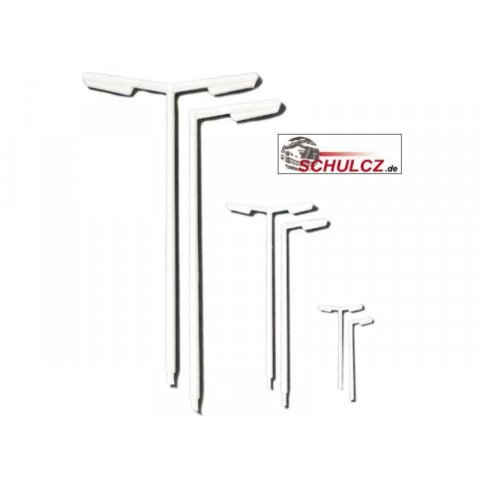 Streetlamps, polystyrene, white 1:500, single and double arm, 12 pieces each