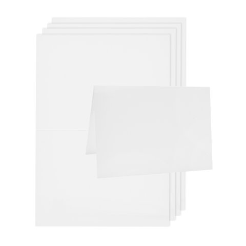 Paper Poetry Luxury DIN B6 Klappkarten Hochformat, 120 x 169, 5 Stück, 01 weiß