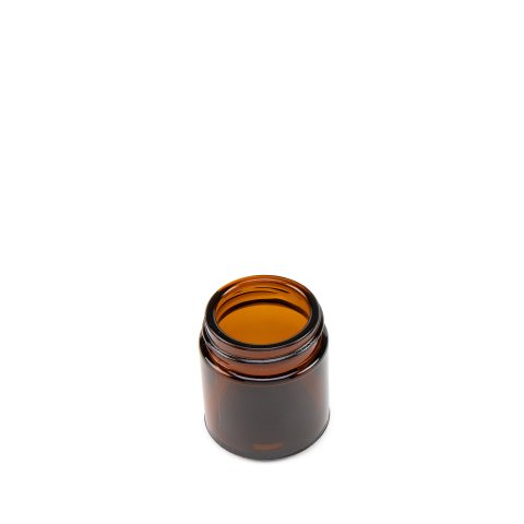 Vaso di vetro marrone trasparente Filettatura R3, senza coperchio, ø 41 mm, h = 47 mm, 30 ml