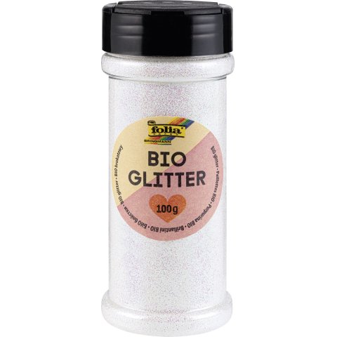Organic glitter 100 g, for sprinkling, iridescent white