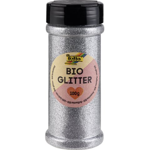 Bio Glitzer 100 g, zum Streuen, silber