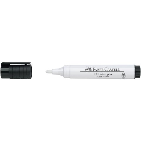 Penna artista Faber-Castell Pitt 2,5 Penna a inchiostro, punta rotonda 2,5 mm, bianca