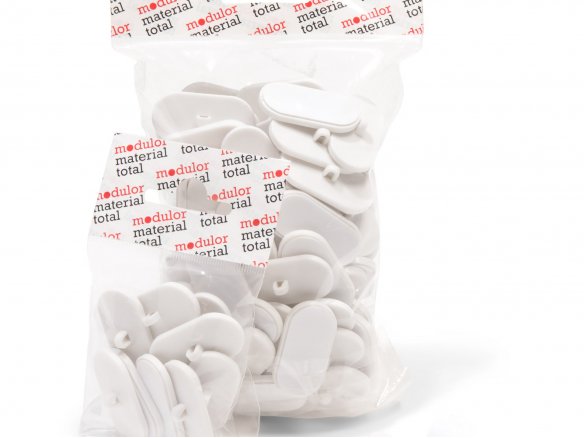 Plastic eyelet, self-adhesive, oval, white