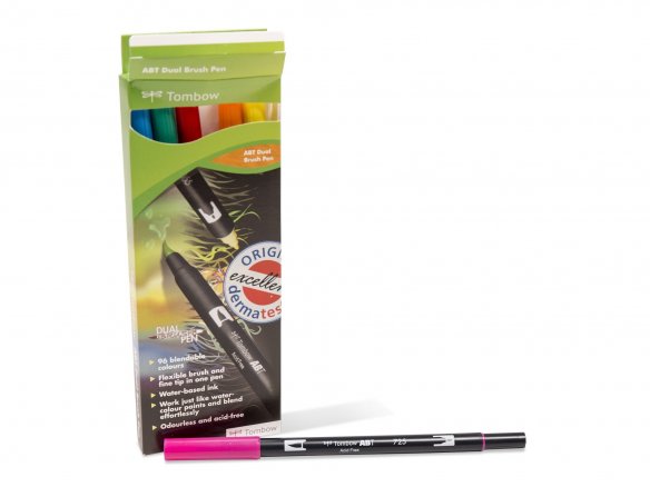 Tombow Penna a doppia spazzola ABT, set da 6