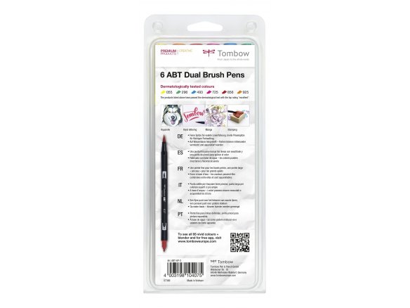Buy Tombow Dual Brush Pen Abt Set Of 6 Online At Modulor The tombow dual brush pen is perfect for calligraphy, brush lettering, coloring & painting. buy tombow dual brush pen abt set of 6