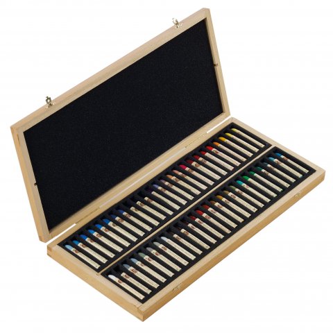 Sennelier à l'écu oil pastels, set Wooden case with 50 crayons, normal colours