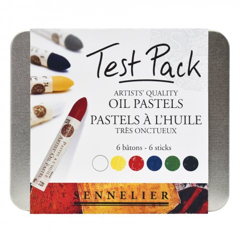 Sennelier à l'écu oil pastels, set tin box with 6 x Ø10 mm (001/074/220/005/045/023)
