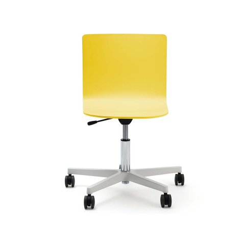 Glyph office chair, swivel base with castors 750 - 880 x 610 x 610 mm, zinc yellow RAL 1018