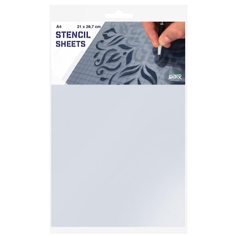 Qbix Schablonenfolie transparent, Set BO-PET, 0,2 mm, DIN A4, 210 x 297 mm, 10 Blatt