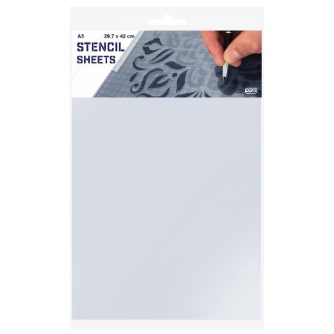 Qbix Schablonenfolie transparent, Set BO-PET, 0,2 mm, DIN A3, 297 x 420 mm, 5 Blatt