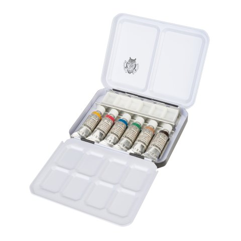 Schmincke Aquarellfarbe Horadam, Set 6 Stück im Retrokasten, Tube 5 ml (74648)