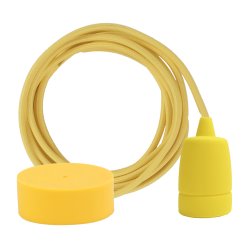 Lamp pendant silicone Textile cable 3 m, canopy silicone, yellow