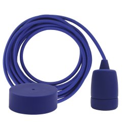 Lamp pendant silicone Textile cable 3 m, canopy silicone, dark blue
