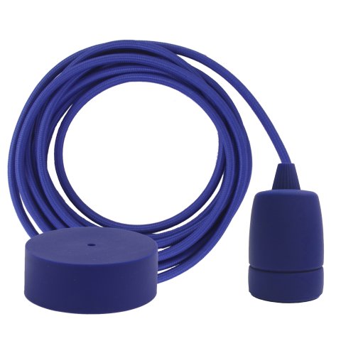 Luminaria colgante de silicona Cable textil 3 m, dosel silicona, azul oscuro