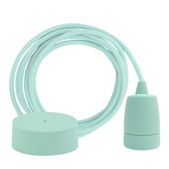 Lamp pendant silicone Textile cable 3 m, canopy silicone, turquoise