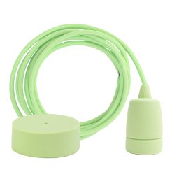 Lamp pendant silicone Textile cable 3 m, canopy silicone, light green