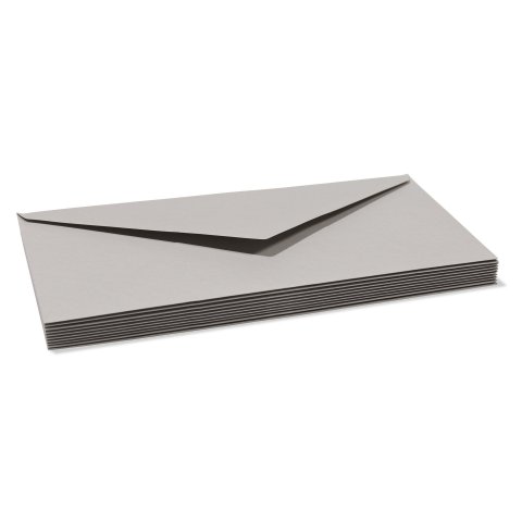 Rivoli Briefpapier Kuverts DIN lang 110 x 220 mm, 10 Stück, 120 g/m², hellgrau