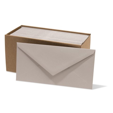 Rivoli stationery envelopes DIN long 110 x 220 mm, 100 pieces, 120 g/m², grey