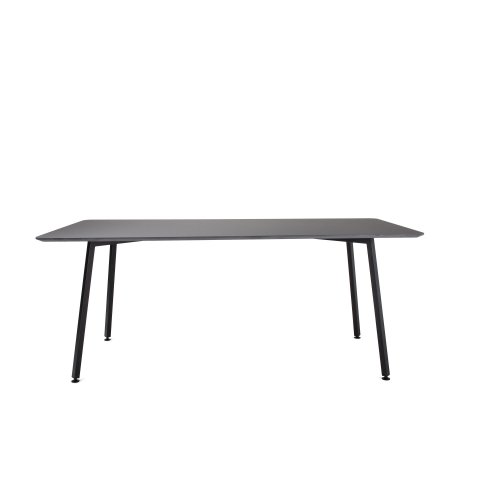 Modulor Y3 table, steel, black 10° MDF Linoleum 4166 beveled edge, 21x900x1800mm