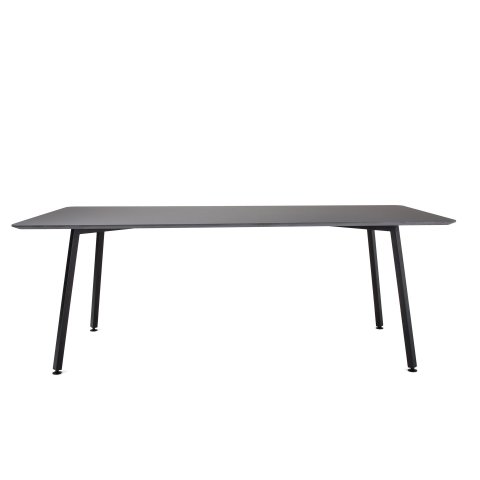 Modulor Y3 table, steel, black 10° MDF Linoleum 4166 beveled edge, 21x900x2000mm