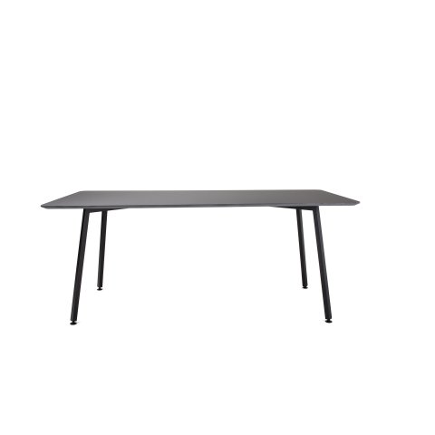 Modulor Y3 table, steel, black 10° MDF Linoleum 4166 beveled edge, 21x800x1600mm