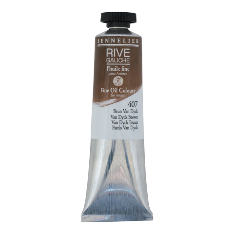 Óleo fino Sennelier Rive Gauche Tubo metálico 40 ml, Van Dyck Marrón (407)