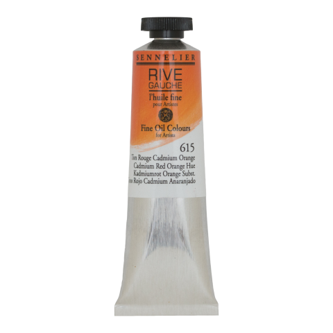 Sennelier fine oil paint Rive Gauche Metal tube 40 ml, Cadmium Red Orange Subst. (615)