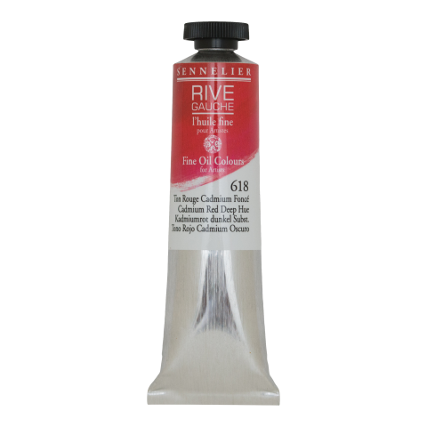 Sennelier fine oil paint Rive Gauche Metal tube 40 ml, cadmium red dark subst. (618)