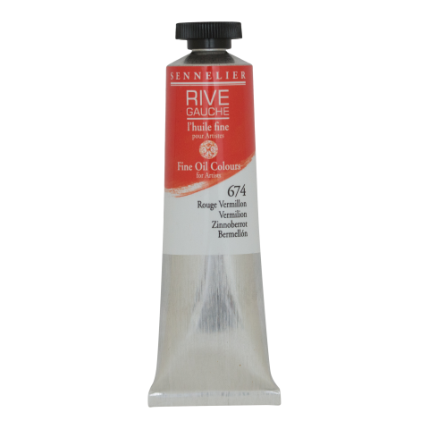 Sennelier Fine Oil Paint Rive Gauche Tubo di metallo 40 ml, vermiglio (674)