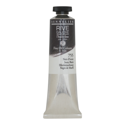 Sennelier feine Ölfarbe Rive Gauche Metalltube 40 ml, Elfenbeinschwarz (755)