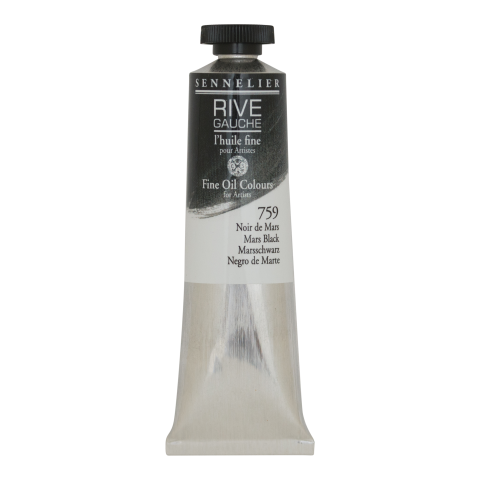 Sennelier feine Ölfarbe Rive Gauche Metalltube 40 ml, Marsschwarz (759)