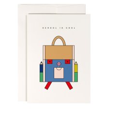 Biglietto d'auguri Red Fries, DIN A6/C6, biglietto pieghevole con busta, Happy School Bag