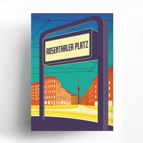 Cartel de S.Wert en Berlín 420 x 594 mm, DIN A2, en caja de cartón, Rosenthaler Platz